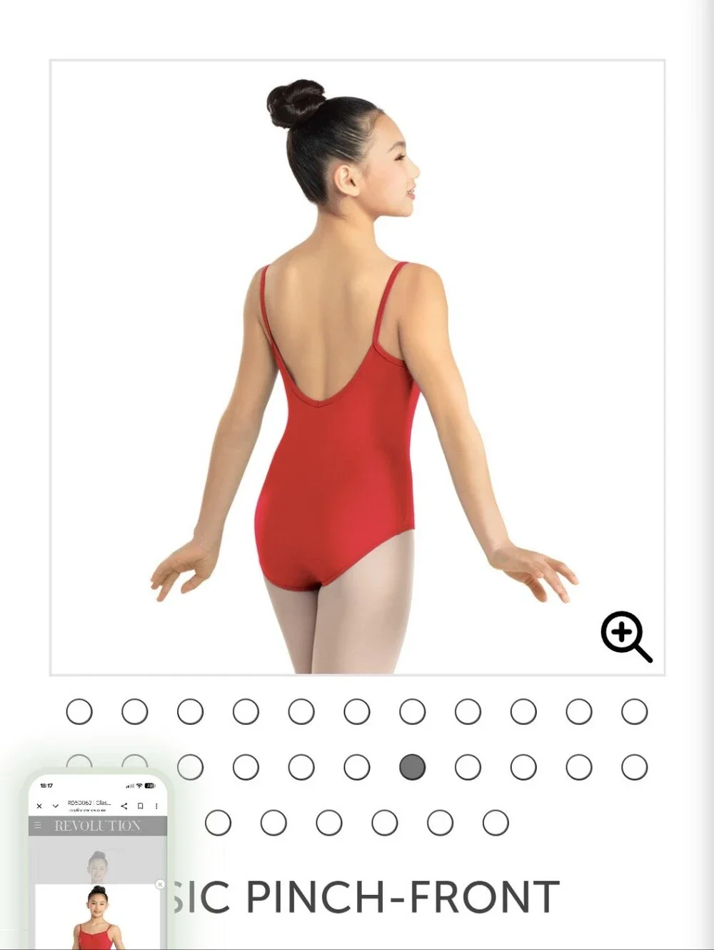 Girls' Red Ballet Leotard- Pinch Front -Revolution Dancewear